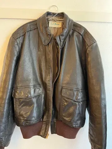 80s L.L.Bean A-2 가죽 플라이트 자켓