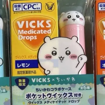 VICKS 메디케이티드 드롭스 6개입 치이카와 (먼작귀) 콜라보