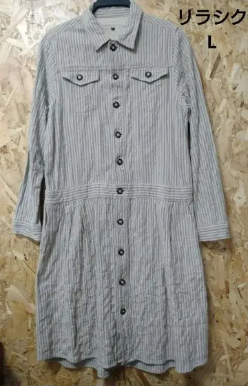 릴라시크 스트라이프 셔츠 원피스 L 사이즈