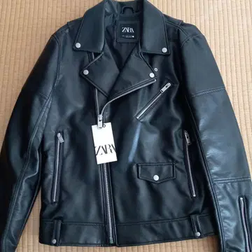 [ 새상품급 ] ZARA 블랙 가죽 라이더 자켓