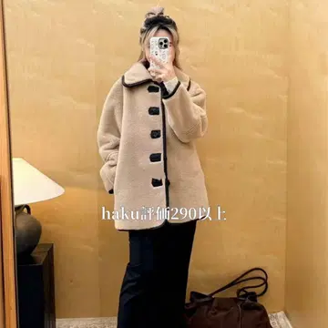 LOW CLASSIC 보아 가죽 콤비 무스탕 코트