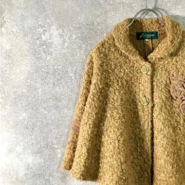 장밋빛 인생 케이프 판초 숏 기장 브라운 무지 장미 아크릴 모