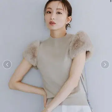 택 포함 새상품 celford 실크 블렌드 숏 퍼 슬리브 니트 MOC