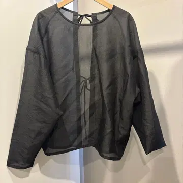 블랙 오픈백 셔츠 F 사이즈