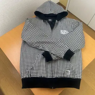 Silly Good 체크 무늬 후드 부착 후드티