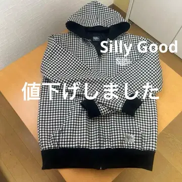 Silly Good 체크 무늬 후드 부착 후드티