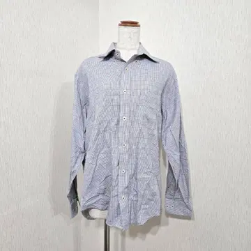 YUKI TORII 긴팔 버튼다운 셔츠 면 100% (M) 체크 고급