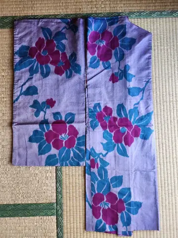 빈티지 명선 동백 앤티크 겉옷 순수 실크