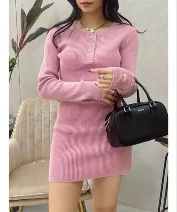 EVRIS 핑크 미니 원피스