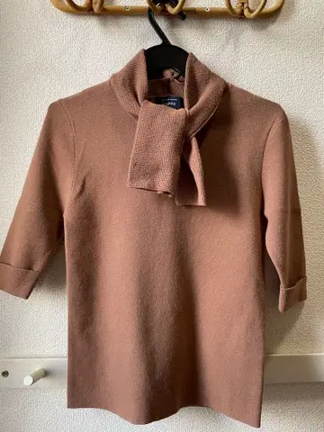 sophila 브라운 보타이 니트 반팔