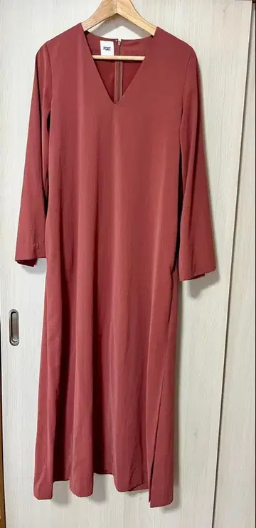 긴팔 롱 원피스 핑크