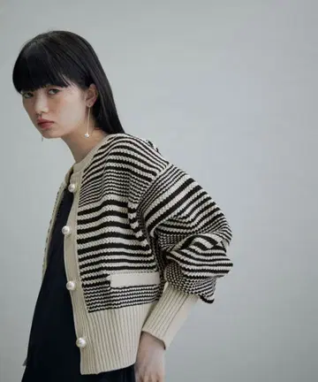 미사용 새상품 택 포함 ADAM ET ROPE' 패턴 니트 가디건