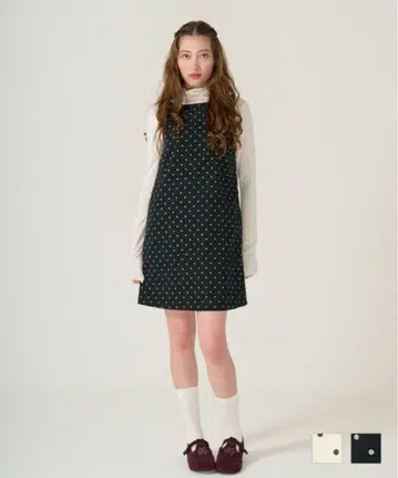 tinajojun 도트 무늬 미니 기장 점프 스커트