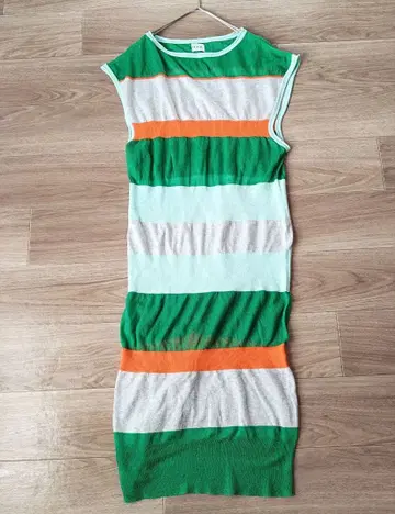 PAMM 샌드위치 니트 원피스 샐러드 팜 롱 기장 보더