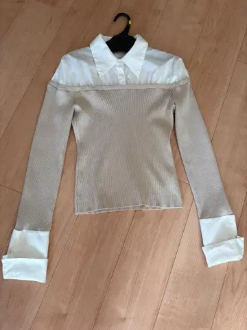 [새상품급] Lilybrown 셔츠 도킹 니트탑