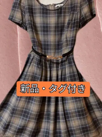 [택 포함 새상품] L'EST ROSE 체크 무늬 원피스