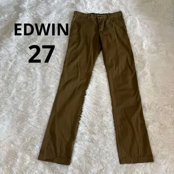 EDWIN 27 카키 스트레이트 레그 치노 팬츠