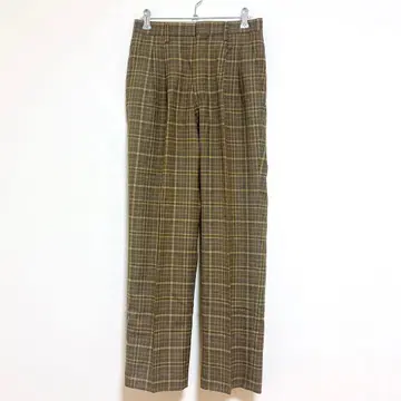 크로이돈 슬랙스 F 브라운 체크 무늬 남성용 골프