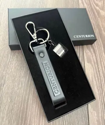 CENTURION 블랙 가죽 키링 CENTURION