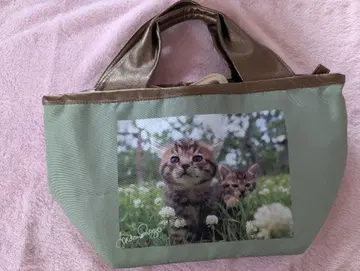 고양이 프린트 토트백과 파우치 포함