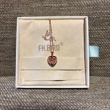 FH.BIRD 하트형 목걸이 핑크