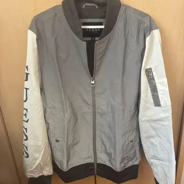 GUESS 그레이 화이트 나일론 자켓