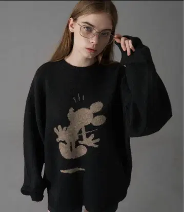 ONCILY 디즈니 / 미키마우스 실루엣 모티브 니트