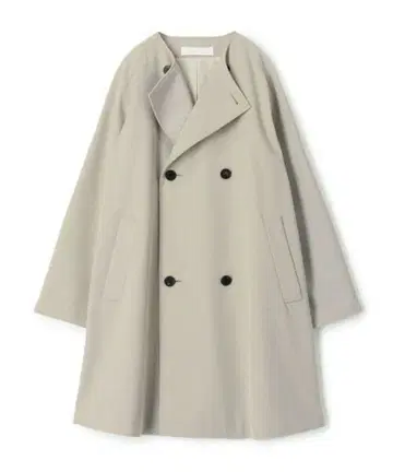 GALERIE VIE 코튼 울 개버딘 칼라리스 트렌치코트