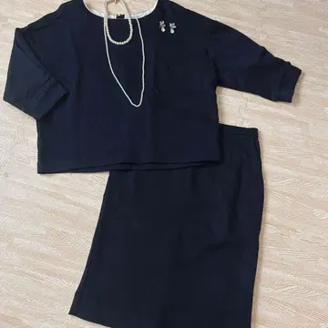 MICA&DEAL 네이비 숏 슬리브 셋업