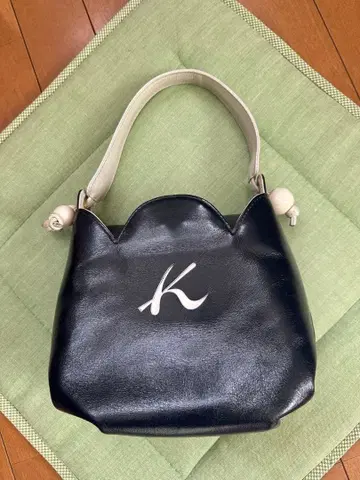 키타무라 가죽 핸드백 다크 네이비