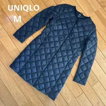 UNIQLO 울트라 라이트 다운 코트 다이아 퀼트 네이비 S 사이즈