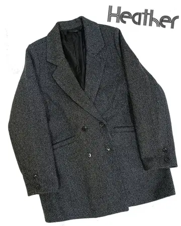 [ Heather ] 헤링본 더블 브레스트 자켓 M j37