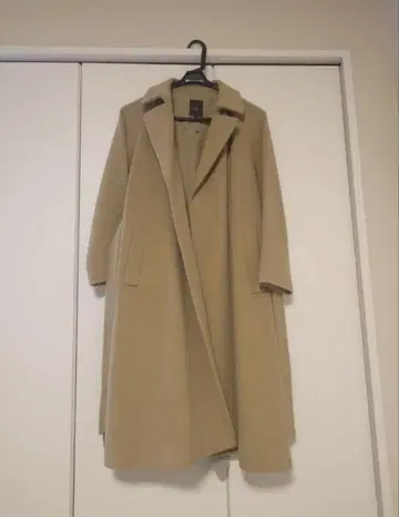BEAMS Demi-Luxe 베이지 롱 코트 벨트 포함