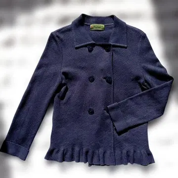 네이비 더블 브레스트 니트 가디건 38