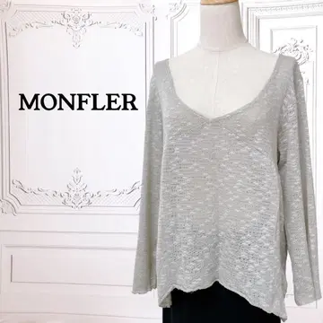[몽플레어] 니트/스웨터 [L] 그레이 계열 심플 V넥 긴팔 시어