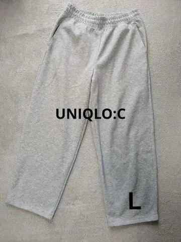 유니클로C 맨투맨 와이드 팬츠 L 그레이