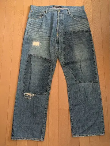 FAT 패치워크 데미지 데님 팬츠