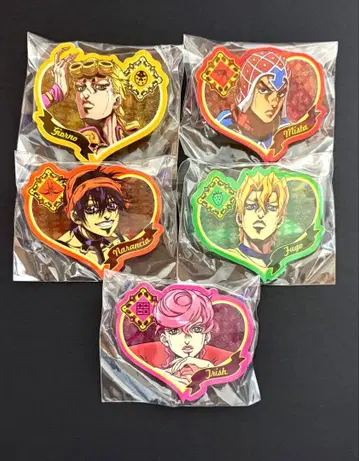 죠죠 하트형 라메 아크릴 배지 5개 묶음 판매