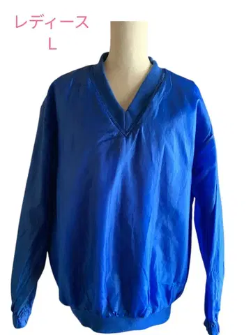 파랑 나일론 V넥 자켓 남녀 공용 L 사이즈 스포츠 캐주얼