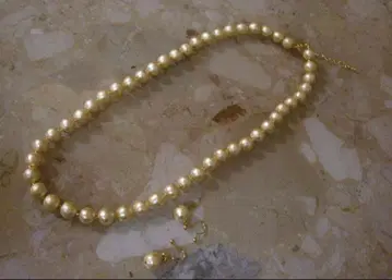 제국 호텔 아비스트 구매 경량 코튼 펄 목걸이 & 귀찌 세트