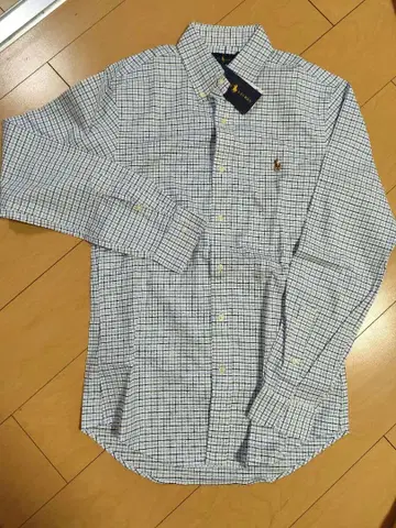 미사용 하자품 랄프 로렌 체크 무늬 긴팔 셔츠 M 사이즈