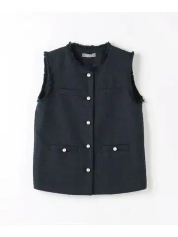 A DAY IN THE LIFE 라메 트위드 모조 진주 버튼 베스트