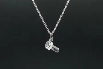 컨디션 최상 아쿠아 실버 볼트 목걸이 펜던트 지르코니아