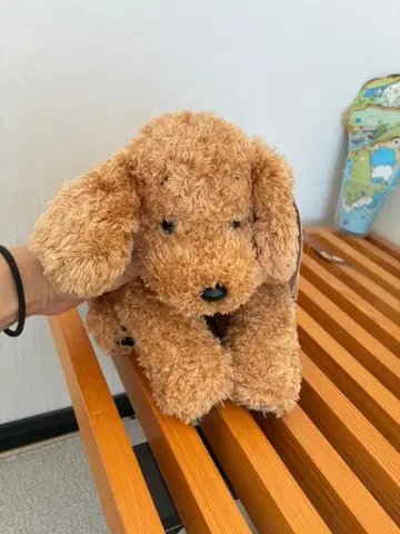 택 포함 새상품 도그자나리 봉제 인형 브라운 약 25cm