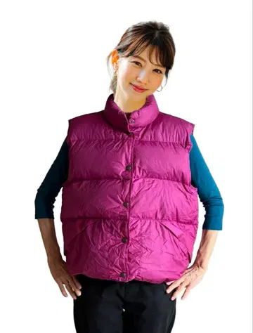 빈티지 LL Bean 다운 베스트 라즈베리