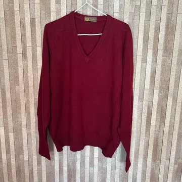 ARCACHON 남성용 캐시미어 V넥 스웨터 LL 사이즈 보르도