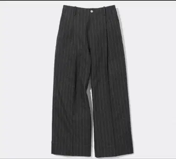 GU beautiful people 턱 와이드 팬츠 다크 그레이