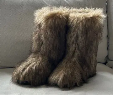 WEGO 몬스터 퍼 부츠 브라운 M 사이즈 택 포함 새상품