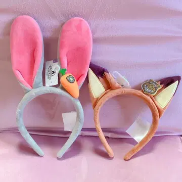 상하이 디즈니 주토피아 머리띠 닉 주디 세트 D할로 분장