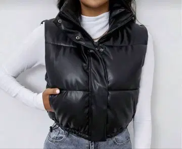 블랙 다운 베스트 하이넥